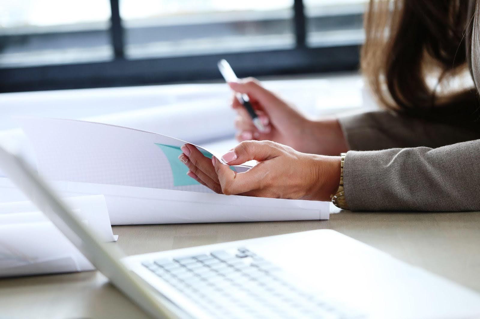 businesswoman writing