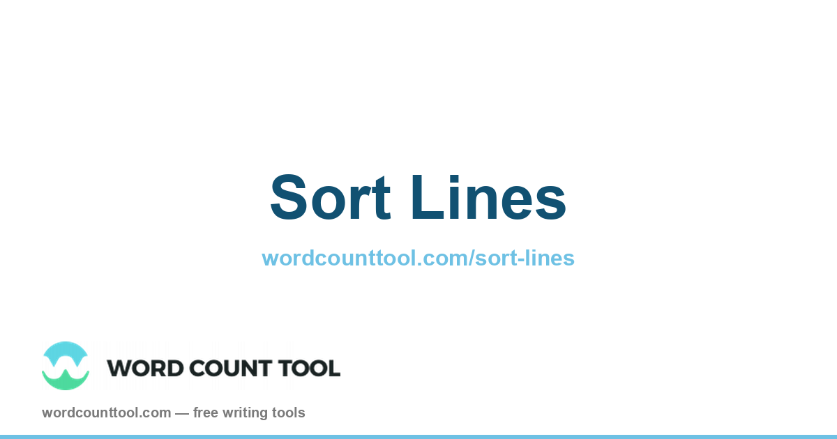 Sort Lines Alphabetically | A→Z and Z→A Line Sorter